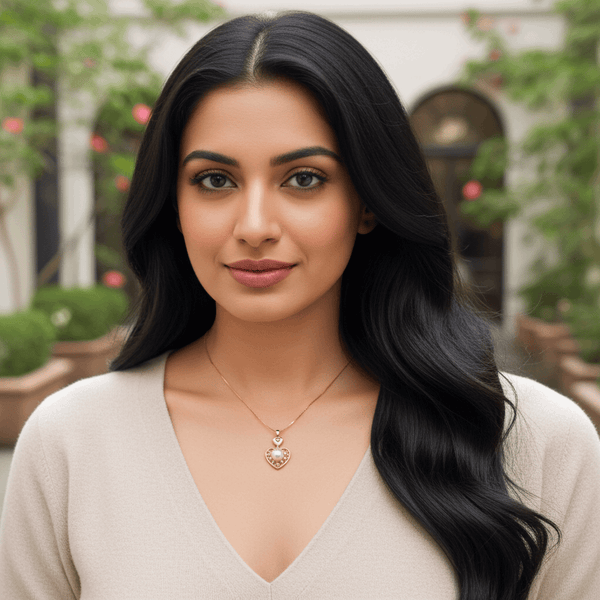 Tessara Gold-Plated Pearl & Zirconia Heart Pendant