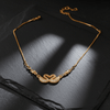 Tessara AD-Studded Swan Heart Necklace, Gold-Toned