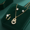 Tessara Gold-Plated Interlocked Zirconia Pendant Set