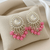 Tessara Gold-Plated Kundan Drop Earrings with Rani Pink Beaded Fringe