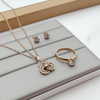 Tessara Rose Gold-Plated Zirconia Floral & Solitaire Set
