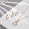 Tessara Rose Gold-Plated Translucent Stone Pendant Set