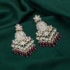 Tessara Silver Kundan Chandeliers with Wine Beads