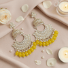 Tessara Gold-Plated Kundan Chandbali Earrings with Yellow Beads
