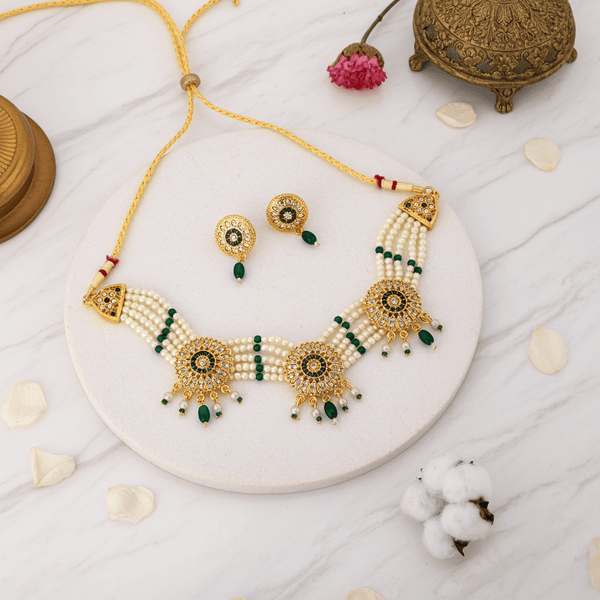 Tessara Alloy Gold-plated Multicolor Jewel Set