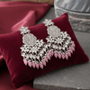 Tessara Silver Kundan Chandeliers with Onion Pink Beads