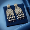 Tessara Gold-Plated Kundan Chandelier Earrings with Purple Beads