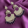 Tessara Gold Kundan Tiered Chandbali with Black Beads