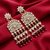 Tessara Gold-Plated Kundan Earrings with Maroon Beaded Tassels