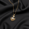 Tessara Gold-Plated White AD-Studded Pearl Heart Pendant