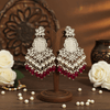 Tessara Silver Kundan Chandeliers with Rani Pink Beads