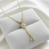 Tessara Gold-Plated Zirconia Floral Dangler Pendant