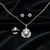 Tessara Sterling Silver Pearl & Zirconia Floral Pendant Set