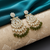 Tessara Gold-Plated Kundan & Pearl Chandbali Earrings with Mehendi Green Beads