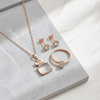 Tessara Rose Gold-Plated Translucent Stone Pendant Set