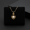 Tessara Gold-Plated Pearl & Zirconia Heart Pendant