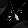 Tessara Silver Zirconia Cascade & Solitaire Pendant Set