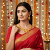 Exquisite Traditional Gold-Plated Necklace & Earrings Set – Heritage Elegance - by Tessara