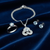 Tessara Silver Zirconia Floral & Solitaire Pendant Set