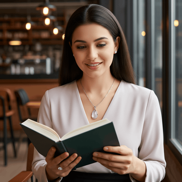 Tessara Sterling Silver Moonstone Pendant Set with Solitaire Ring