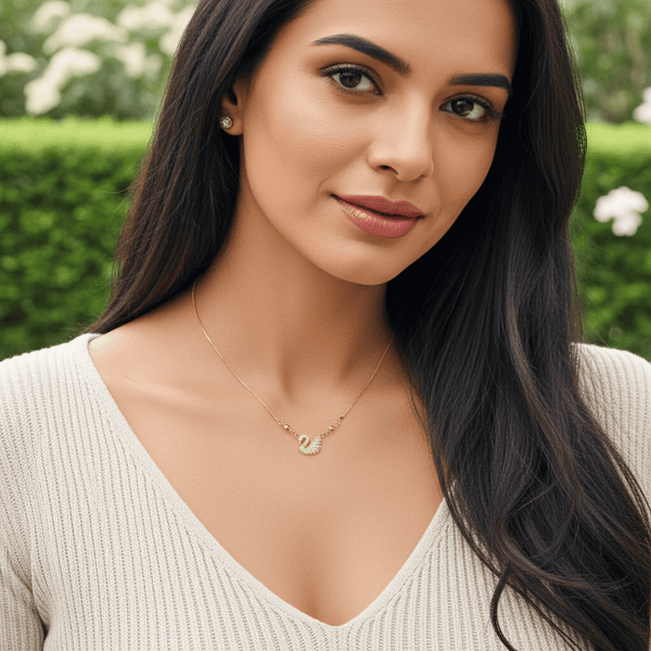 Tessara Gold-Plated Swan Zirconia Pendant