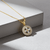 Tessara Gold-Plated White AD-Studded Floral Halo Pendant