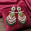 Tessara Silver-Plated Multicolor Meenakari Earrings with Green Beaded Tassels