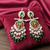 Tessara Silver-Plated Multicolor Meenakari Earrings with Green Beaded Tassels