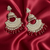 Tessara Gold Kundan Pearl Chandbali with Ruby Red Beads