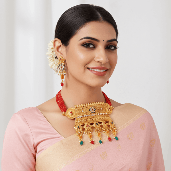 Tessara Alloy Gold-plated Multicolor Jewel Set