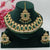 Tessara Gold-Plated Green & White Kundan Beaded Jewellery Set
