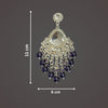 Tessara Silver-Plated Kundan Chandelier Earrings with Purple Beaded Tassels