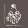Tessara Silver Kundan & Pearl Chandelier Earrings in White