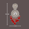 Tessara Silver Kundan Drop Earrings with Rani Pink Beads