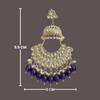 Tessara Gold Kundan Tiered Chandbali with Black Beads