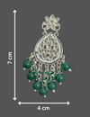 Ethnic Drop Earrings with Kundan & Green Beads -by Tessara