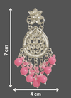 Tessara Silver Kundan Danglers with Rani Pink Beads