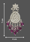 Traditional Kundan Drop Earrings with Rich Purple Accents -by Tessara