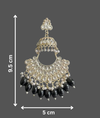 Handcrafted Traditional Chandbali Earrings with Black & Pearl Accents-by Tessara