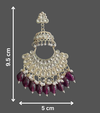 Gold-Plated Kundan Chandbali Earrings with Pearl & Ruby Beads -by Tessara