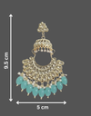 Gold Plated Kundan White Pearls Dangler Earrings Set(Sky Blue)-by Tessara