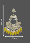 Royal Polki Kundan Jhumkas with Pearl & Yellow Bead Accents -by Tessara