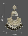 Tessara Gold-Plated Kundan Chandbali Earrings with Mehendi Green Beads