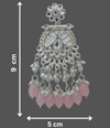 Tessara Gold-Plated Kundan & Pearl Chandbali Earrings with Onion Pink Beads