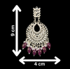 Traditional Polki & Pearl Earrings with Maroon Bead Drops -by Tessara