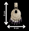 Tessara Silver-Plated Kundan Chandbali Earrings with Wine Beads