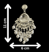Tessara Silver-Plated Kundan & Pearl Chandelier Earrings in White