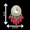 Statement Red Stone Dangler Earrings – Ethnic Bridal Jewelry -by Tessara