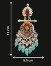 Handcrafted Floral Meenakari Earrings with Gemstone Accents -by Tessara
