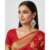 Tessara Gold-Plated Pearl Woven Diamond Chandelier Earrings in White